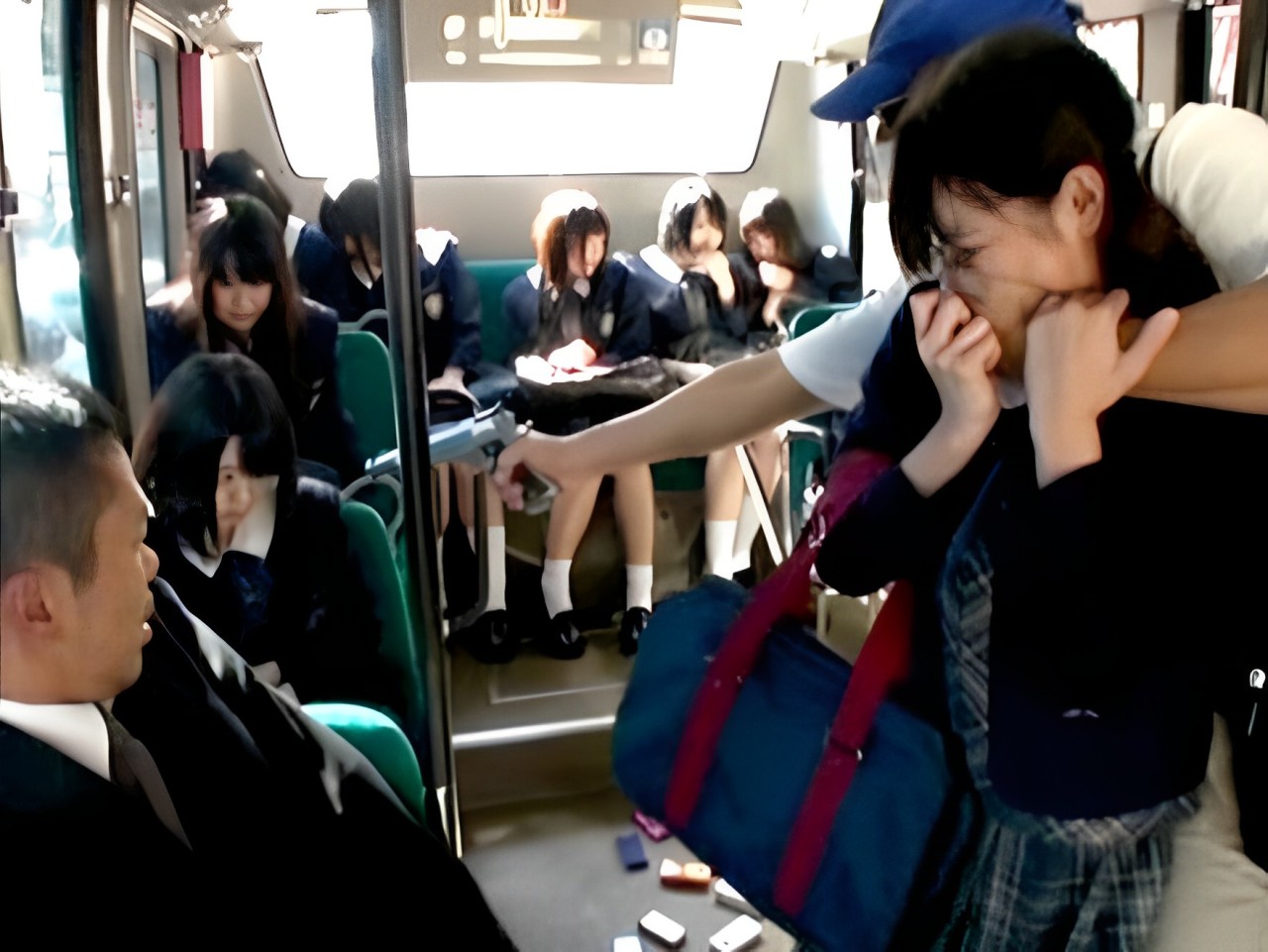 通学途中にまさかのバスジャック『誰か助けて…』乗り合わせた教師は”こんなチャンス逃がせない”と教え子達を強制ハーレム！